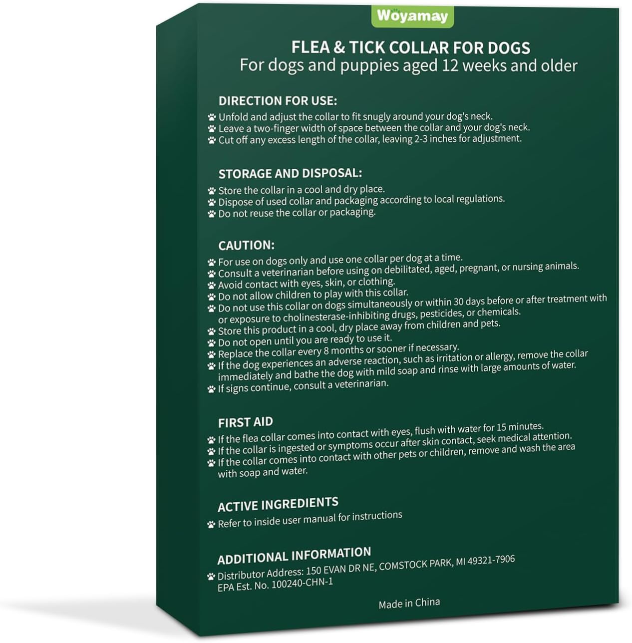 4 Pack Flea Collar for Dogs, Dog Flea and Tick Treatment, 8 Months Protection