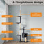 Pawz Large Cat Tree Tower Condo for Indoor Cats, Scratching Post, Soft Plush Multi-Level Climbing Tree, Activity Center, Cat Condo and Big Hammock, House, Dangling Ball, Adjustable Height 230CM-275CM