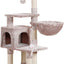 Heybly 110cm Cat Tree with Toy, Cat Tower for Indoor Cats, Cat Play Tower with Padded Plush Perch,Mushroom