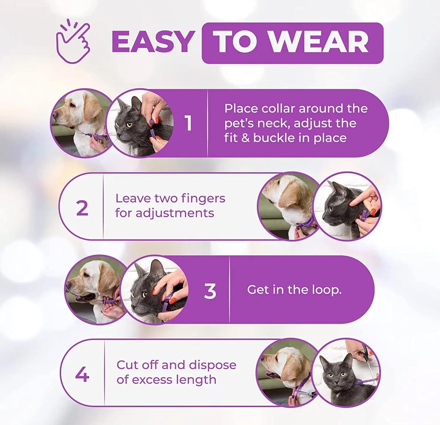 Calming Collars for Dog, 4 Packs, Dog Pheromone Calm Collars Help Dogs Calm Down, Size 24.5 inch Color Gray