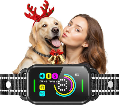 Dog Bark Collar for Large Medium Small Dogs - Smart AI 1S Stop Barking, Anti Barking Device & Dog Training Collar with Beep, Vibration & 8-Level Sensitivity, IP67