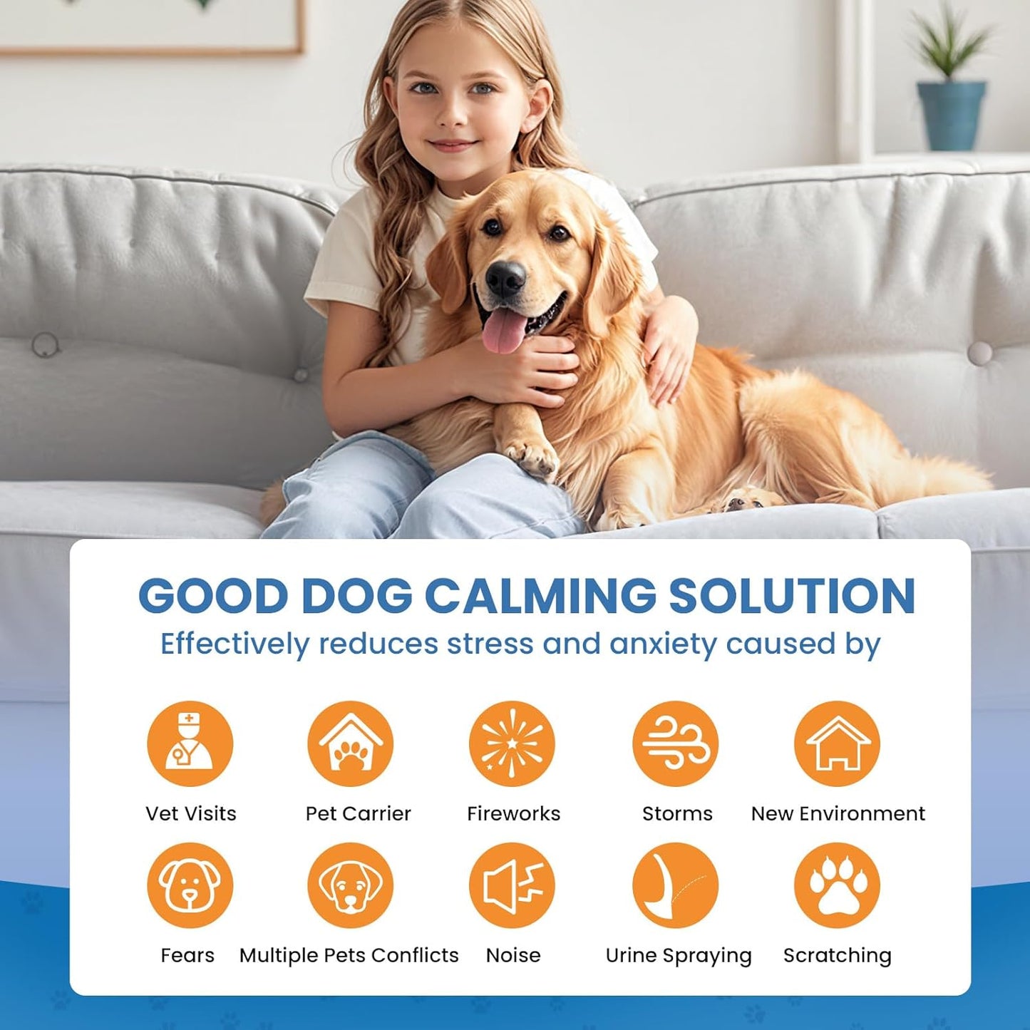 Dog Calming Diffuser, 8 in 1 Dog Pheromones Calming Diffuser, 2 Diffuser 6 Refill(48ml)