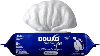 DOUXO® Skin & Coat SPA - Ultra-Safe Multipurpose Wipes for Dogs and Cats, 100 Wipes