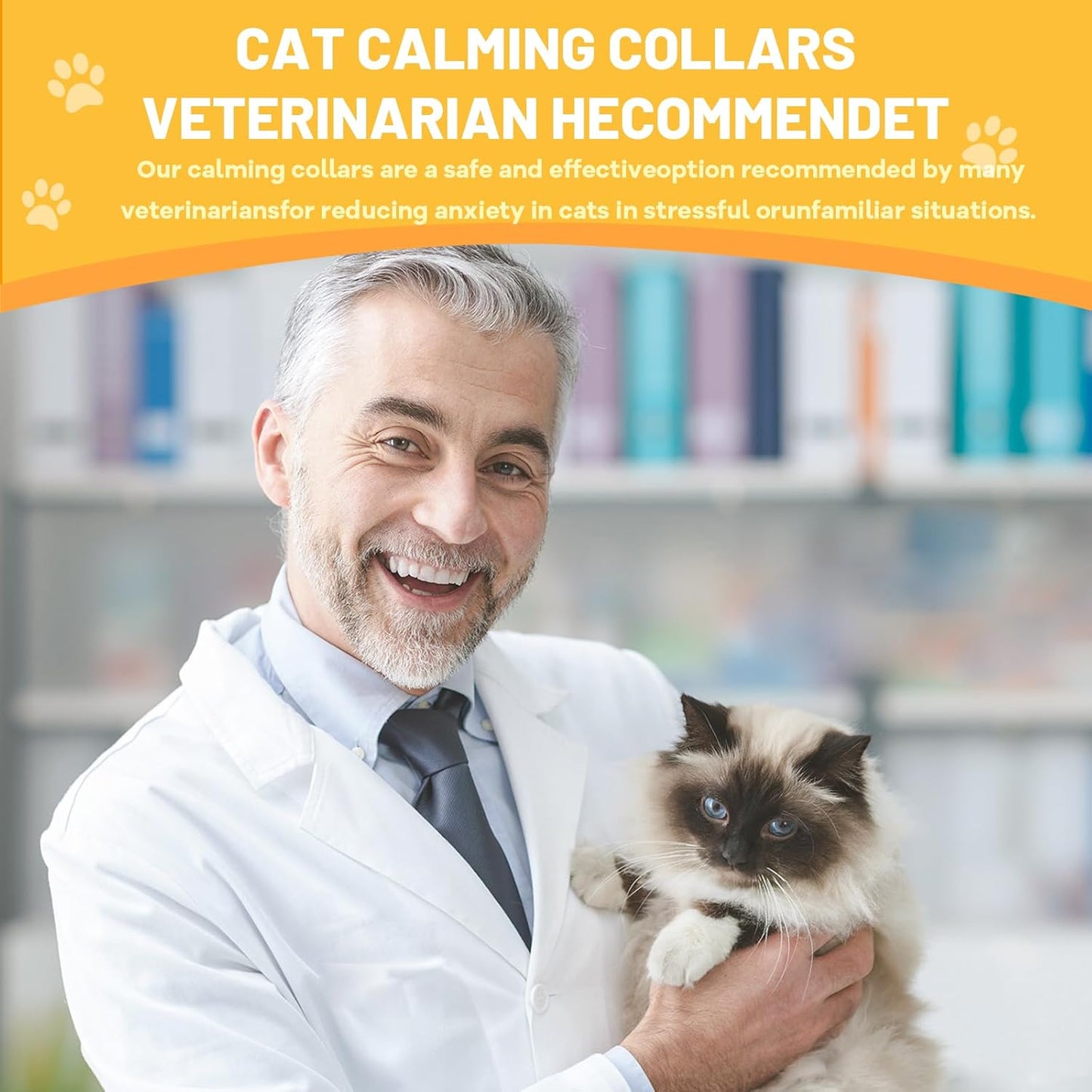 Calming Collar for Cats 4-Pack, Adjustable Water Proof Cat Pheromone Collar for Anxiety Relief, Vet-Recommended, 30-Day Stress Relief Grey