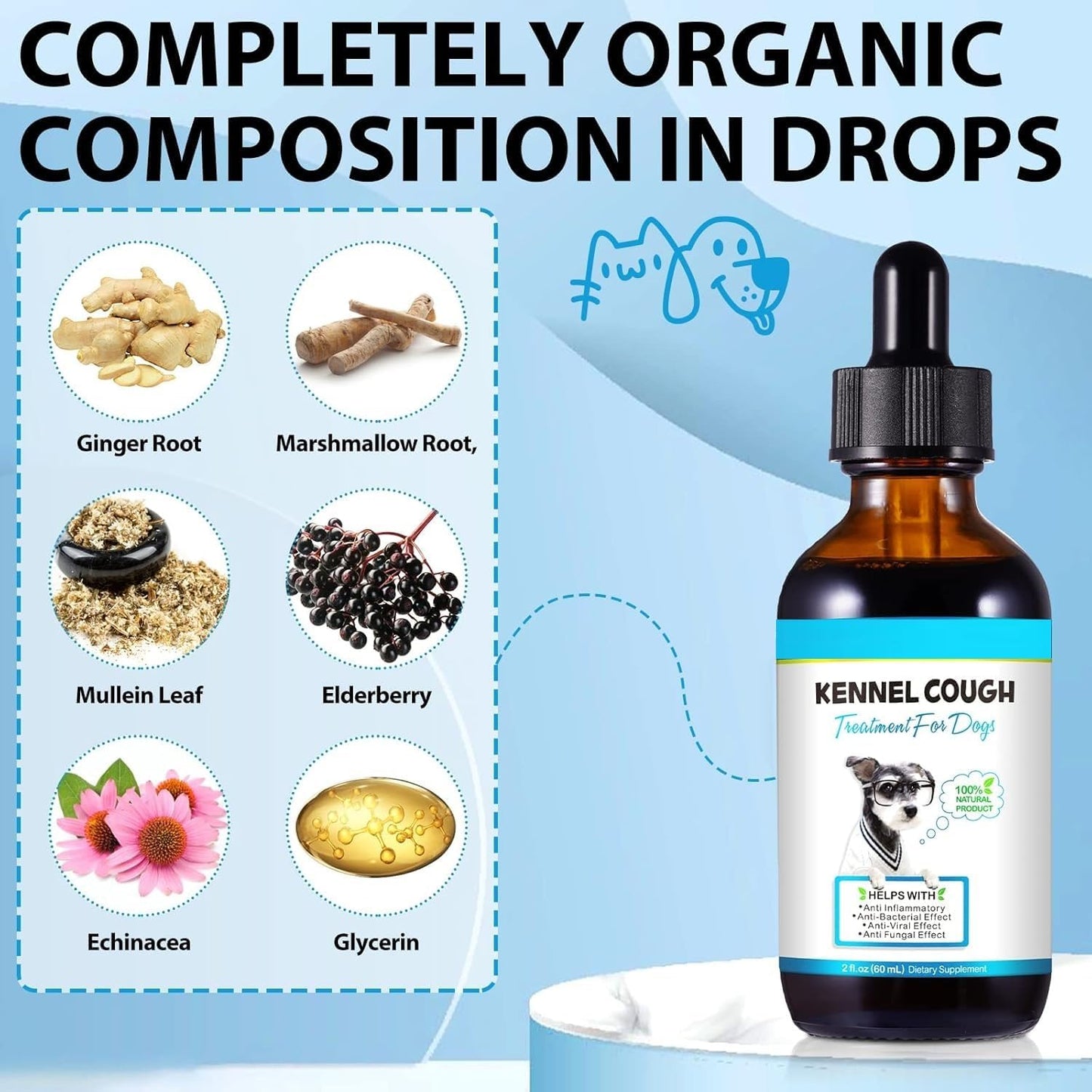 Oimmal Natural Herbal Cough Drops for Dogs - Kennel Cough Relief & Respiratory Support