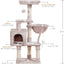Heybly 110cm Cat Tree with Toy, Cat Tower for Indoor Cats, Cat Play Tower with Padded Plush Perch,Mushroom