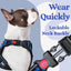 rabbitgoo Dog Harness Medium Sized, No Pull Pet Harness with 3 Buckles, Blue, M
