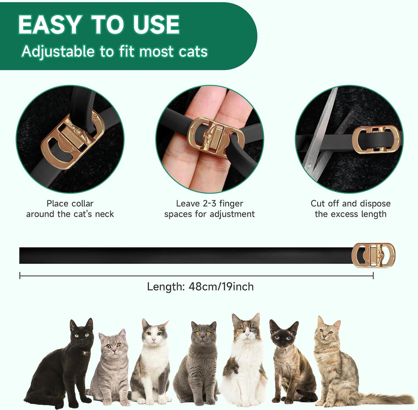 4 Pack Flea Collar for Cats, Cat Flea and Tick Treatment, 8 Months Protection