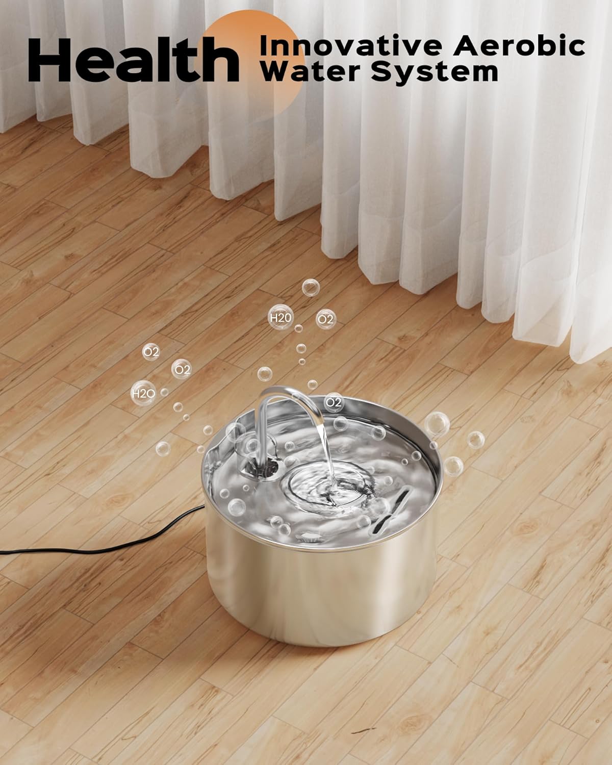 Cat Water Fountain: Stainless Steel Pet Water Fountains Indoor Metal Automatic