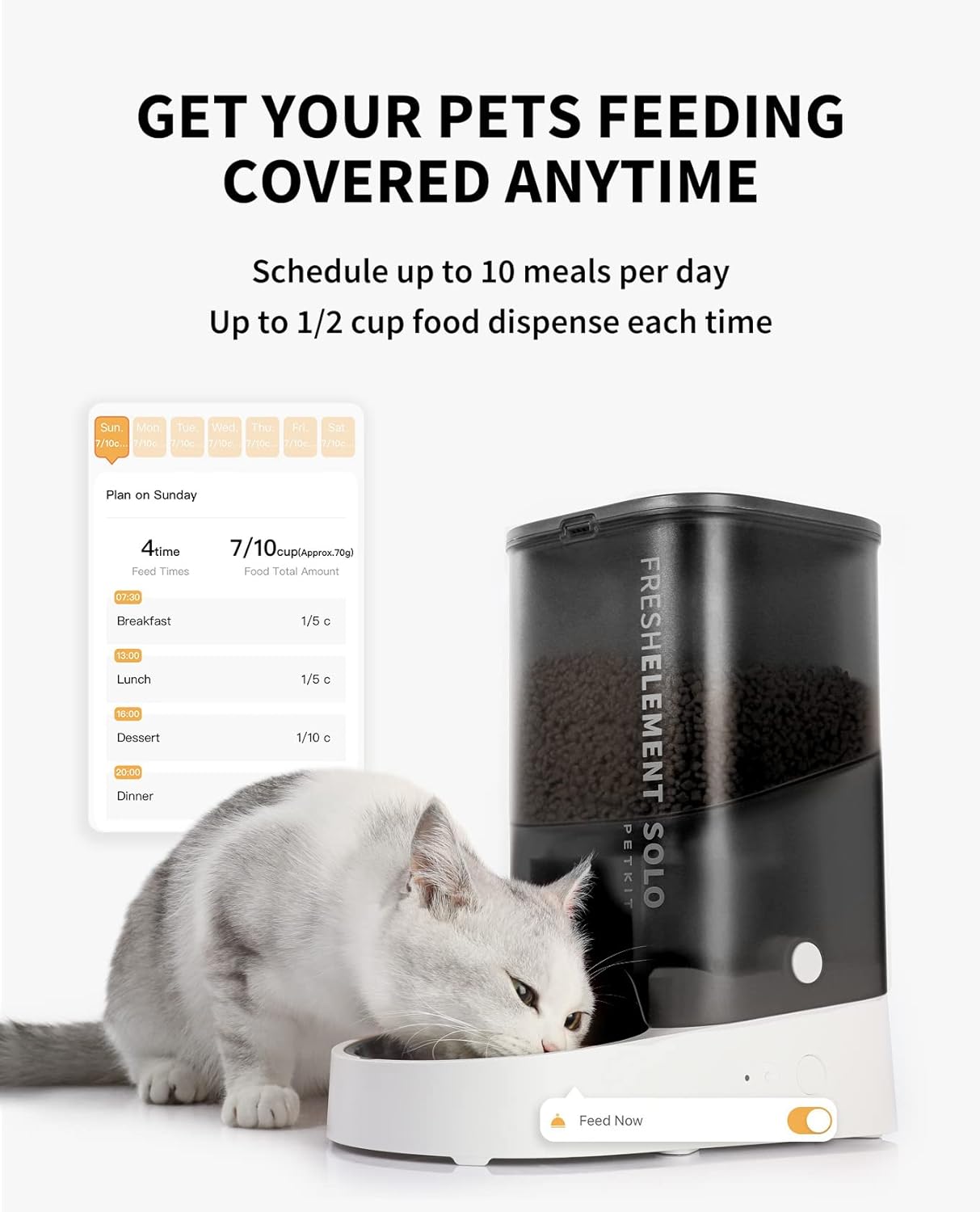 PETKIT Automatic Cat Feeder, 2.4G WiFi Automatic Dog Feeder, App Control