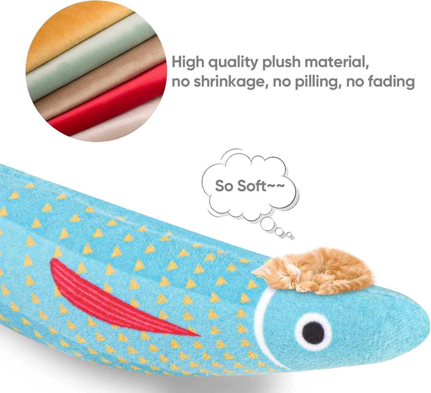 4Pcs Catnip Toy, Plush Cat Toys with Jingly Bell, Bite Resistant Chew Toys