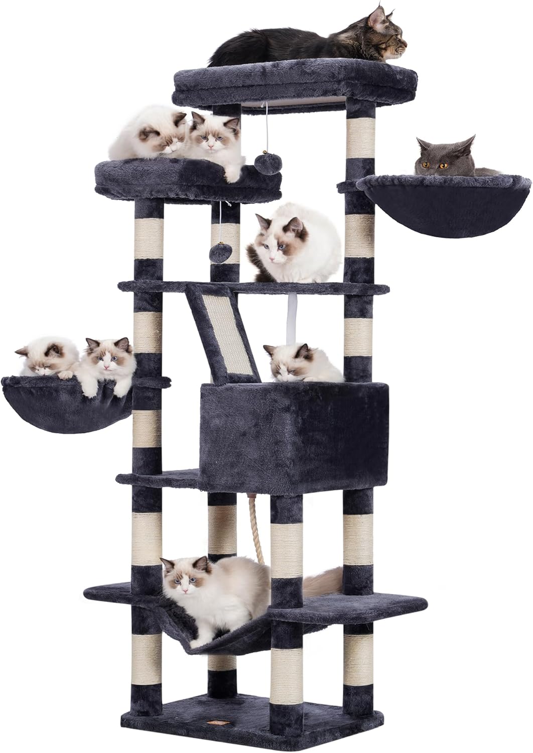 Heybly Cat Tree for Large Cats,68 inch Multi-Level Cat Tower for Indoor Cats