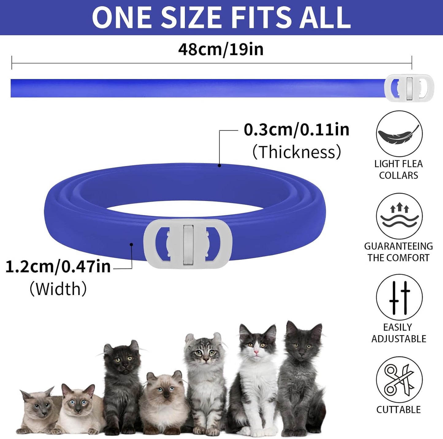 4 Pack Flea Collar for Cats, 32 Months Flea and Tick Prevention for Cats, Waterproof Cat Flea Collar