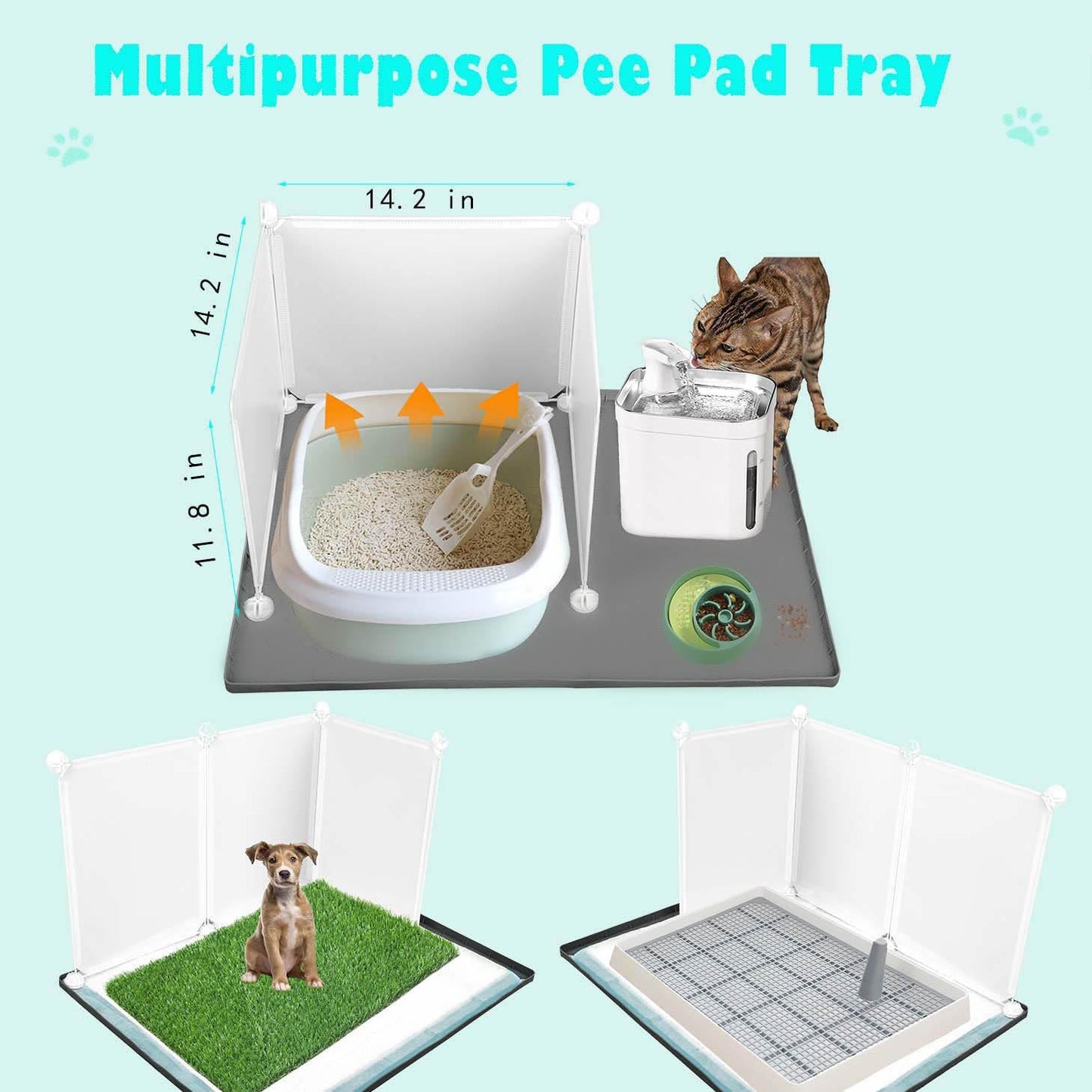 Dog Litter Box with High Walls,Indoor Dog Potty for Small and Medium Dogs