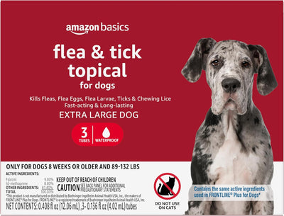 Basics Flea and Tick Topical Treatment for X-Large Dogs (89-132 Pounds), 3 Count