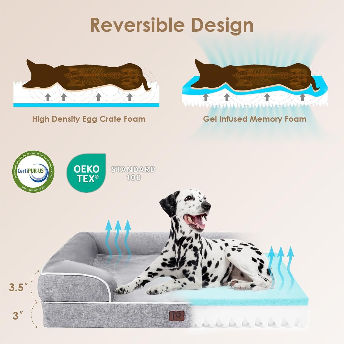EHEYCIGA Orthopedic Dog Beds for Extra Large Dogs, Waterproof Memory Foam XL