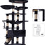 Heybly Tall Cat Tree, 78-inch Multi-Level Cat Tower for Indoor Cats, 2 Widened Plush Perches Cat Condo with Scratching Board and Big Caves, Smoky Gray