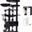 Heybly Tall Cat Tree, 78-inch Multi-Level Cat Tower for Indoor Cats, 2 Widened Plush Perches Cat Condo with Scratching Board and Big Caves, Smoky Gray