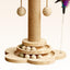 Cat Scratching Post for Kittens, 4 in 1 Wooden Cat Scratcher Toy, 17.7" Tall Scratch Post with 2 Level Cat Track Balls, Interactive Feather Toy and 2 Sisal Hanging Balls for Indoor Kittens