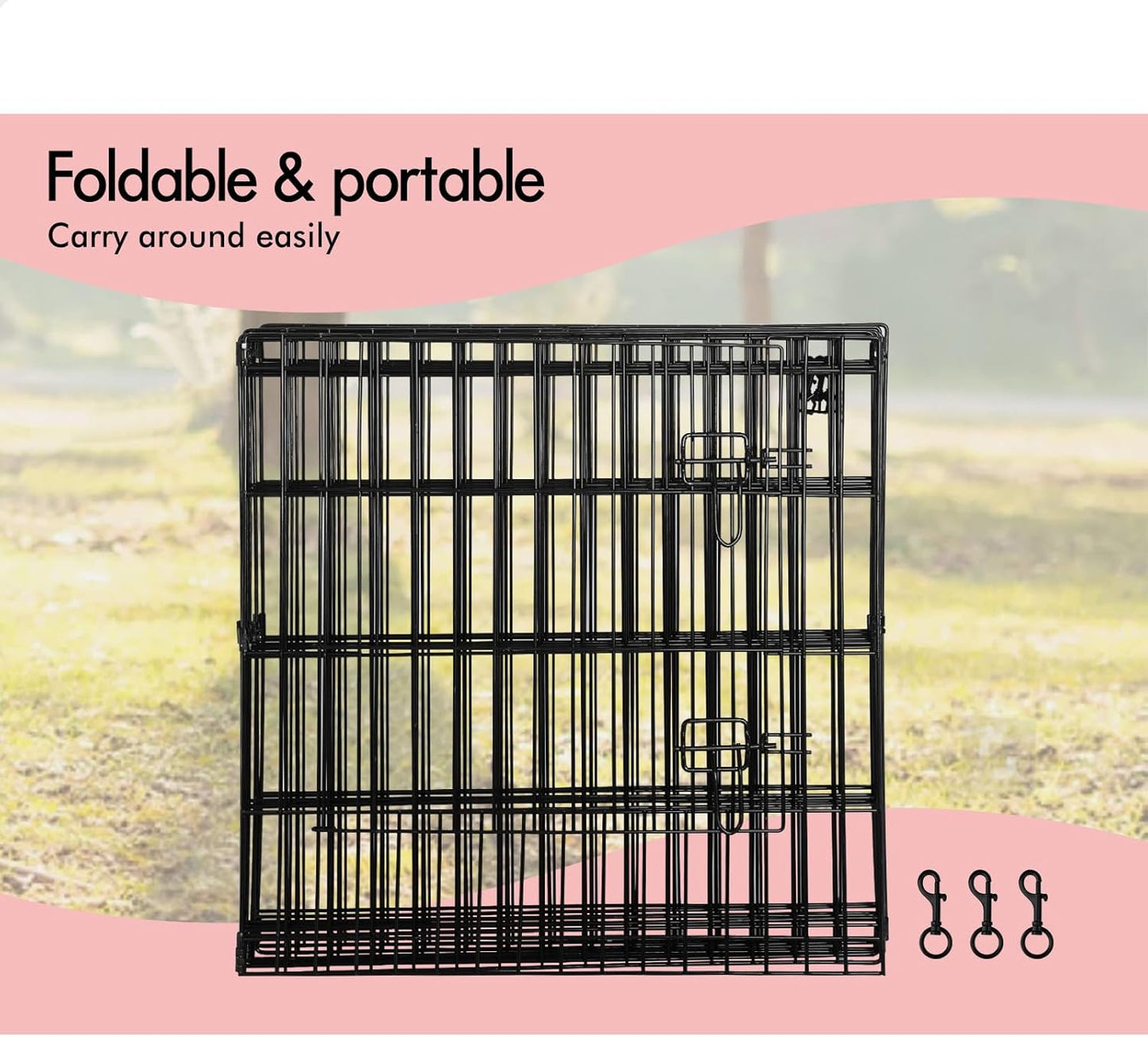 Beastie Foldable Pet Dog Metal Playpen 24", 8 Panels Folding Dog Play Pen Frame for Puppy