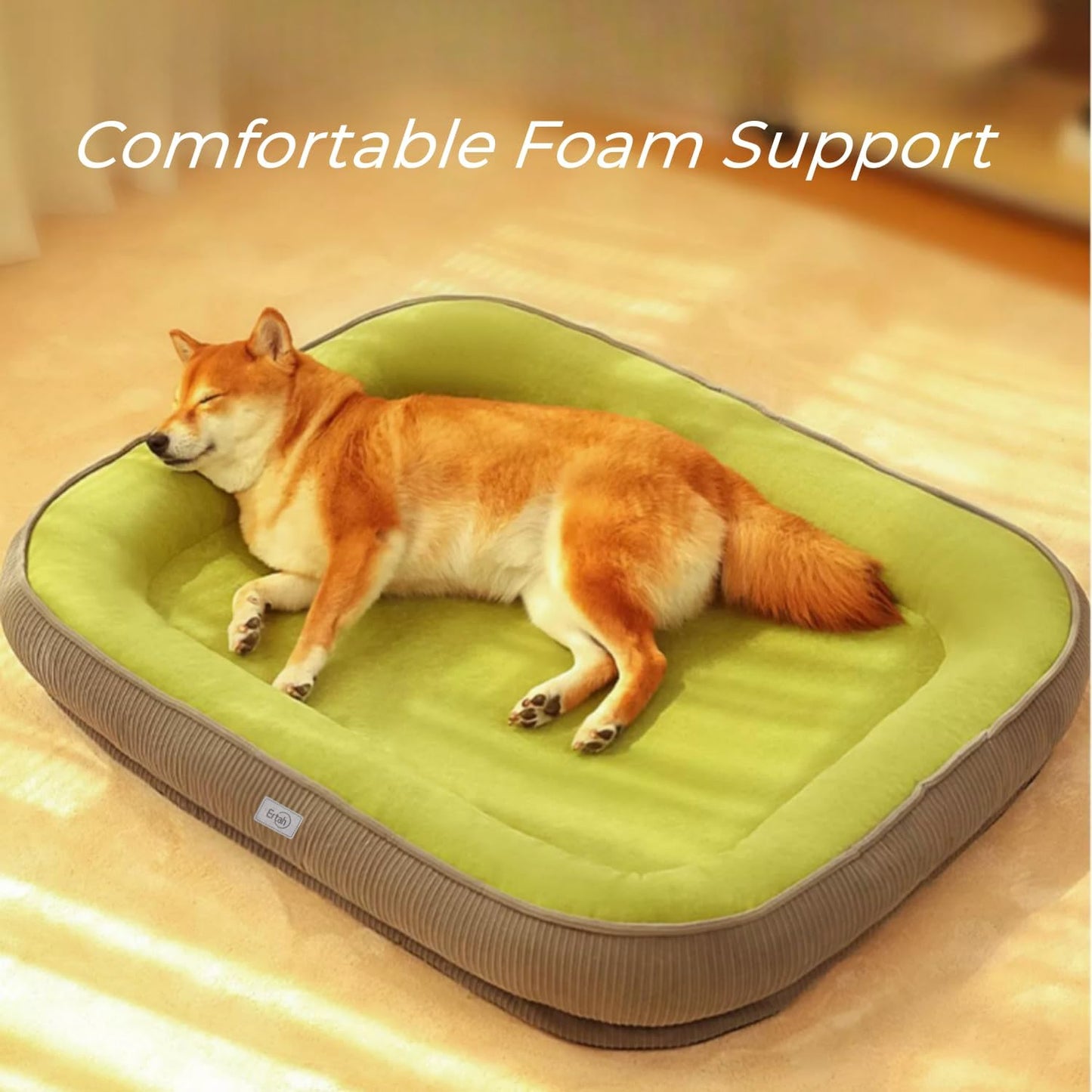 Ertah Dog Beds for Large Dogs, Medium Waterproof Dog Bed with Removable Washable Cover & Anti-Slip Bottom Washable Cover Nonskid Bottom