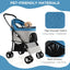 Costway 3-In-1 Pet Stroller with Removable Car Seat Carrier