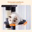 Heybly HCT050G Cat Scratching Post with Blankets for Large Cat Tree Large Platforms Cave 50 x 50 x 153cm Smoke Grey