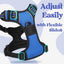 rabbitgoo Dog Harness Medium Sized, No Pull Pet Harness with 3 Buckles, Blue, M