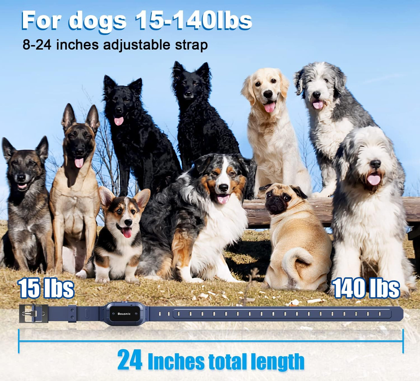 Bousnic Dog Shock Collar with Remote - ¾ Mile Electronic Training Collar