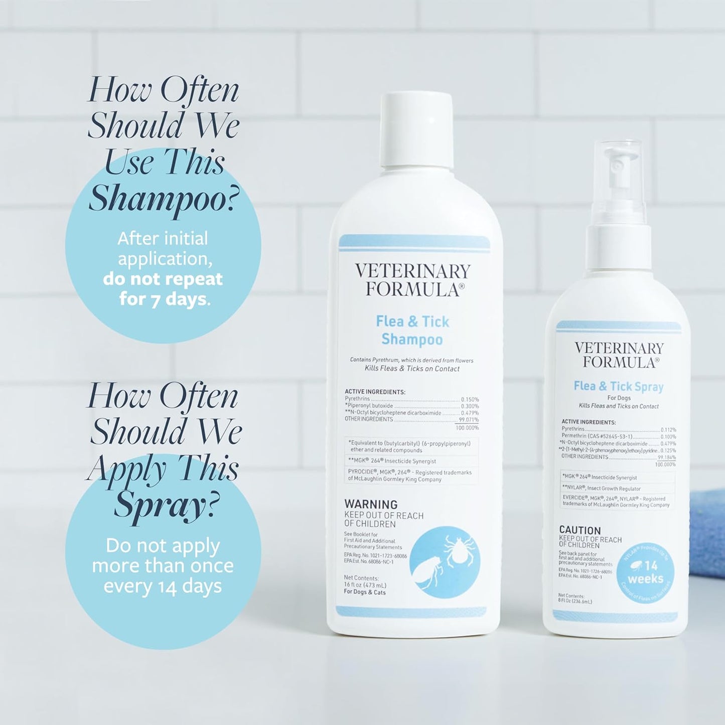 Veterinary Formula Flea and Tick Bundle – Prevention Spray for Dogs, 8 oz + 16 oz Shampoo