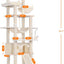 Heybly Tall Cat Tree 78-inch Multi-Level Cat Tower for Indoor Cats HCT033M | Cat Condo with 2 Widened Plush Perches, Multi-Level Cat Furniture with Scratching Board, Big Caves, Beige