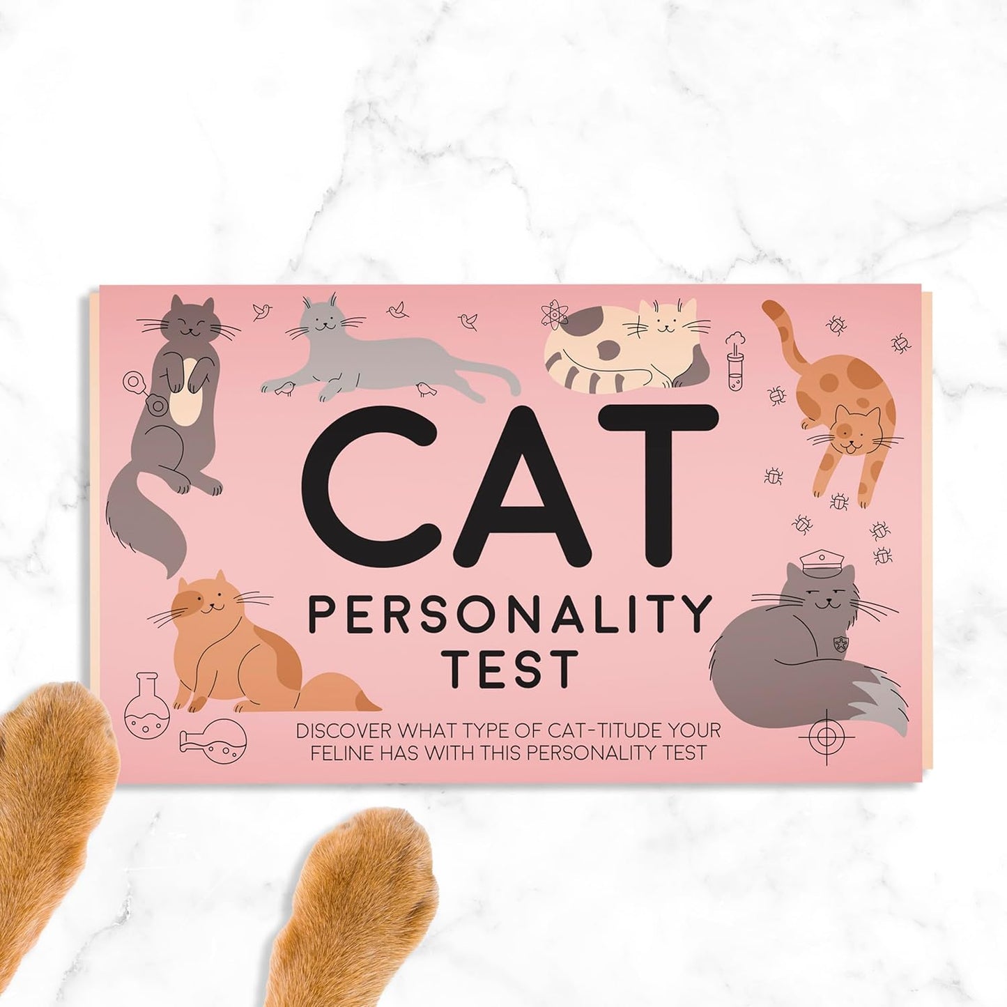 Gift Republic Cat Personality Test Cards - Discover Your Cat’s Unique Traits & Attitude with 100 Fun-Filled Cards for Cat Lovers & New Cat Owners, Pink