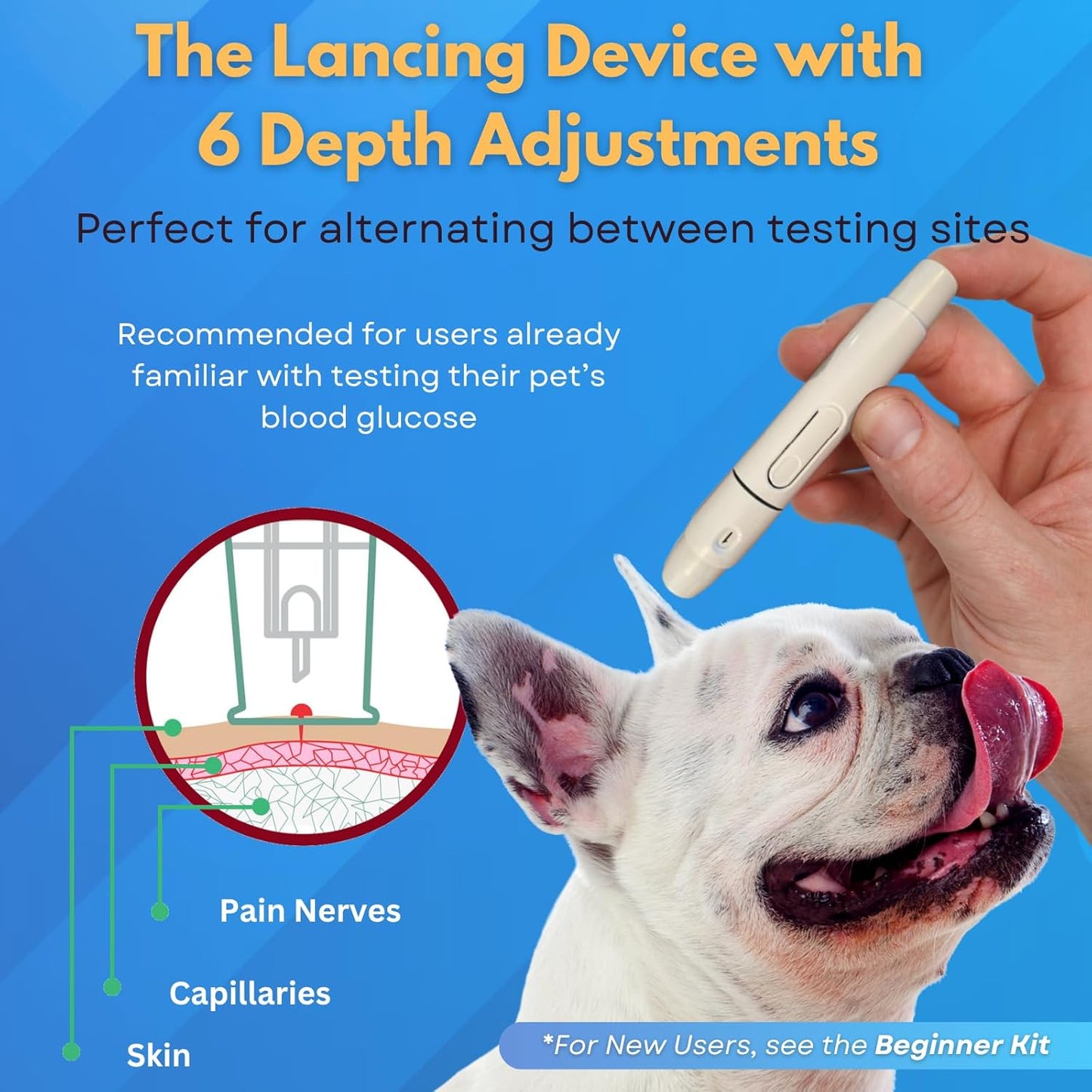 PetTest Expert Glucose Monitoring Kit for Dogs & Cats, Diabetic Pet Blood Sugar Check Gear, Includes Wireless PetLink+ Meter, 25 Test Strips, Lancing Device, 25 Lancets, Soft Carrying Case, and More