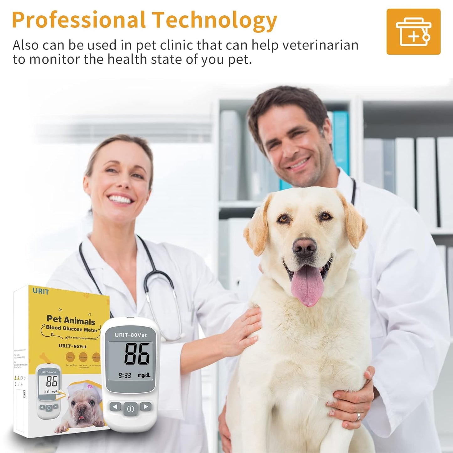 Pet Glucose Meter with 50 Test Strips, Dog/Cat Glucose Monitor Kit, Glucose Monitoring System for Dog/Cat Diabetes