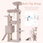 Heybly 64.2" Heavy-Duty Cat Tree for Large Cats with Wide Base HCT027MU | Rosy Brown