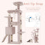 Heybly 64.2" Heavy-Duty Cat Tree for Large Cats with Wide Base HCT027MU | Rosy Brown