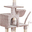 Heybly 110cm Cat Tree with Toy, Cat Tower for Indoor Cats, Cat Play Tower with Padded Plush Perch,Mushroom