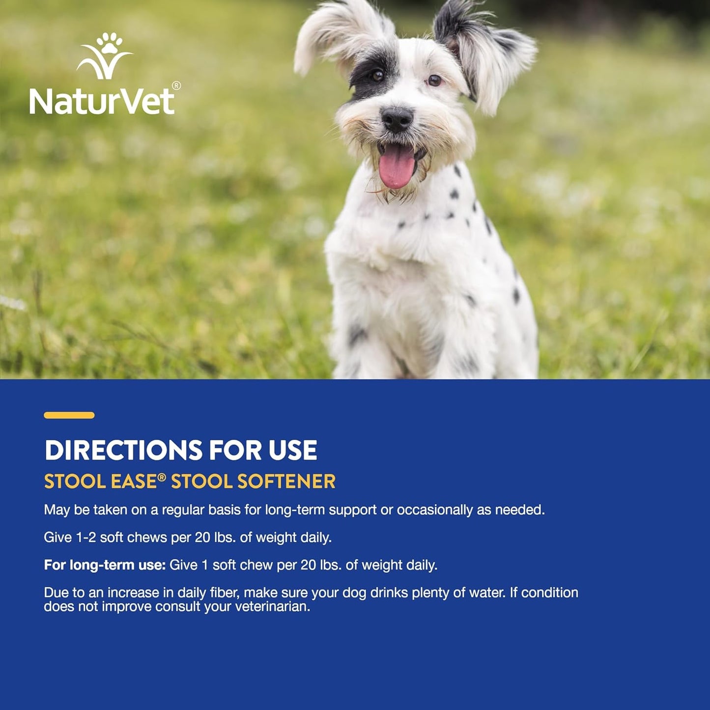 NaturVet Stool Ease Stool Softener for Dogs, 40 ct Soft Chews, Made in USA
