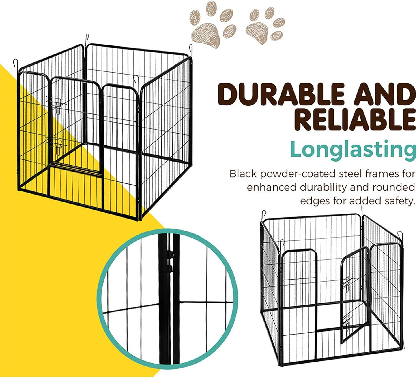 i.Pet 32" Large 8 Panel Pet Dog Playpens Rabbit Play Pen Fence Cage Puppy Exercise