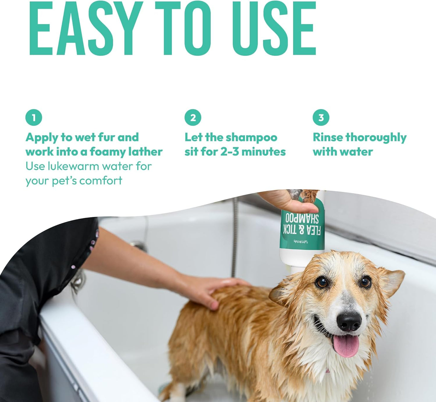 Medicated Flea & Tick Shampoo for Cats & Dogs – 500ml – Anti-bacterial & Anti-fungal - Soothing Cleanser for Itchy, Sensitive Skin – Remove Fleas & Ticks Fast – PETA Approved – Made in Germany