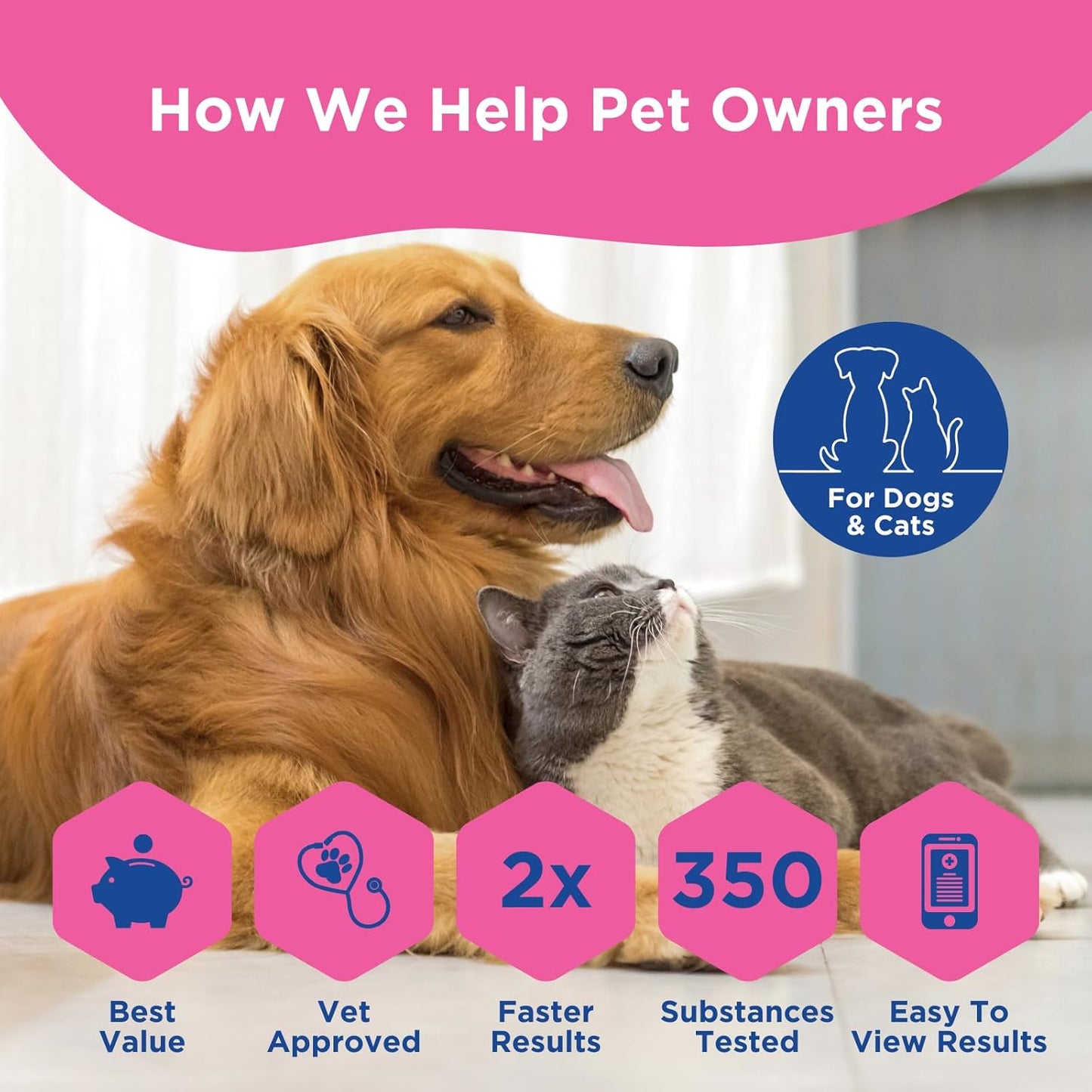 UCARI Pet Sensitivity Test | Screens for 350+ Intolerances | Food & Ingredients Analysis | Results in 48 Hours | Cats & Dogs