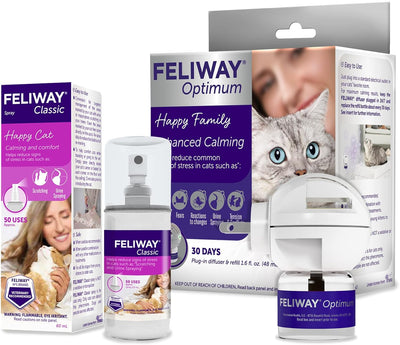 FELIWAY Optimum Diffuser & FELIWAY Classic Spray Bundle Set