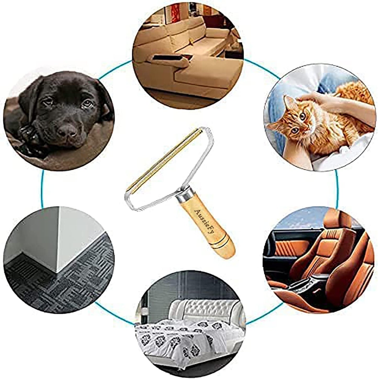6 in 1 Pet Hair Remover Broom, 8PCS Retractable Pet Hair Broom Carpet Brush
