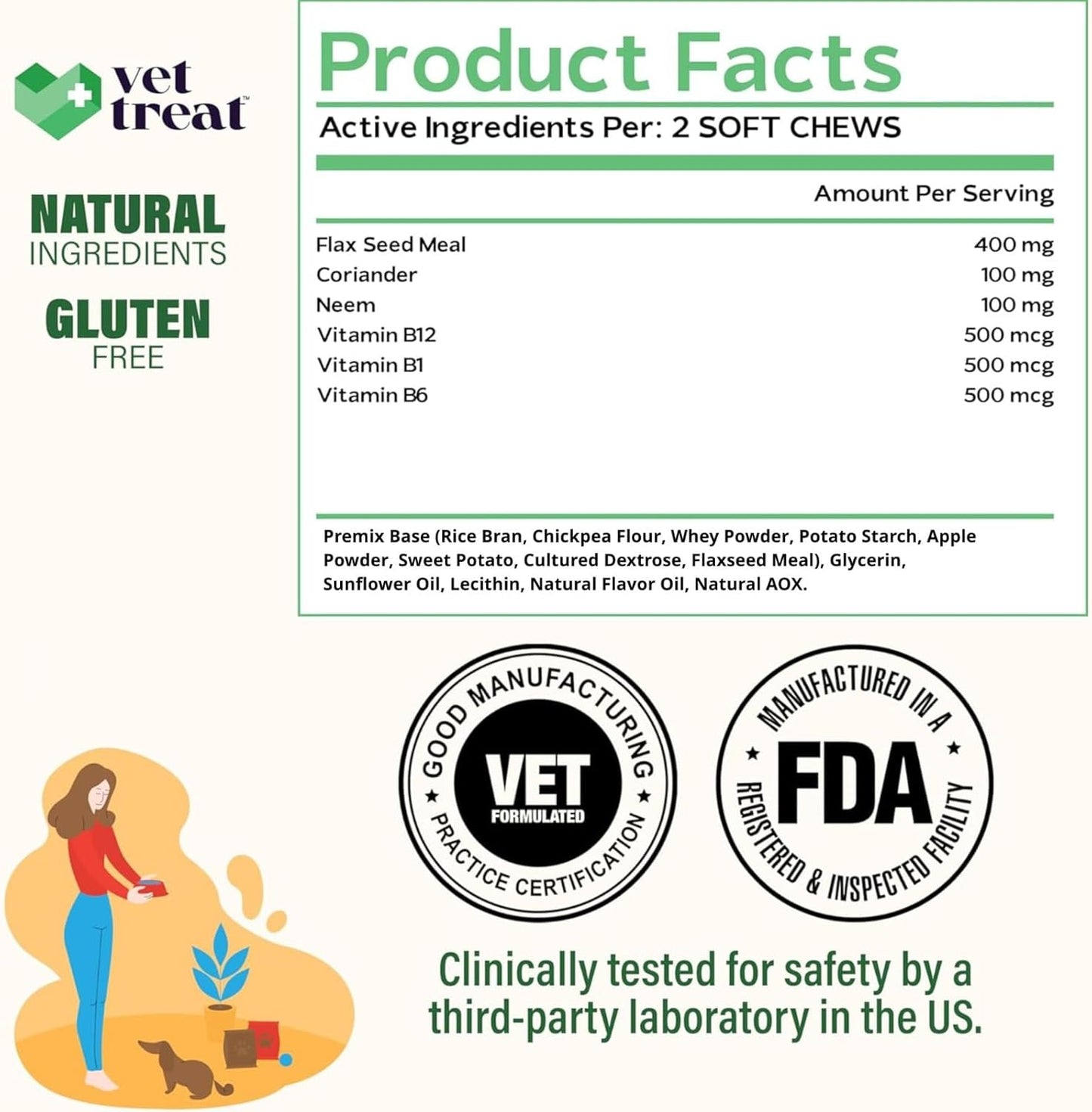 Flea and Tick Prevention for Dogs Chewables -Made in USA