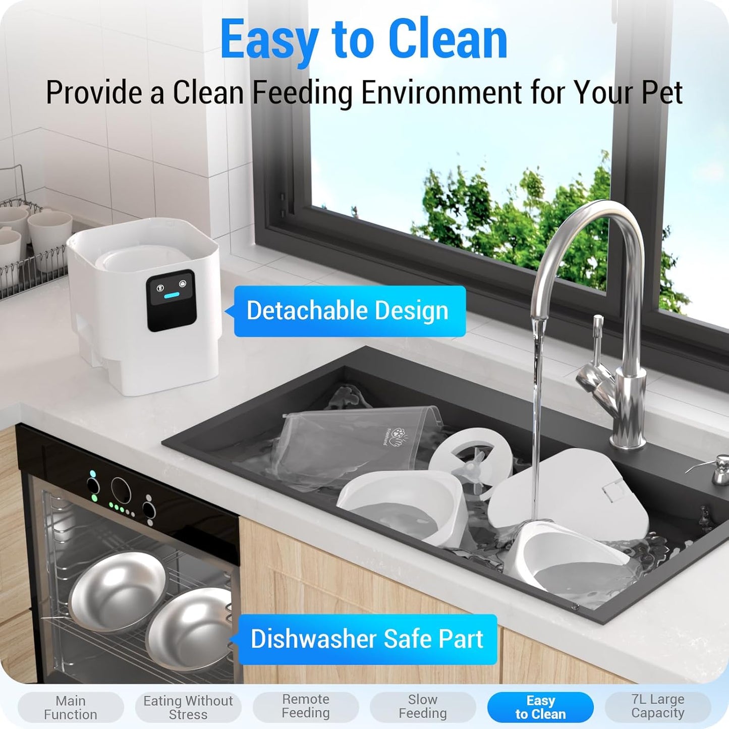 Frienhund Automatic Cat Feeder with Slow Feed for 2 Cats: 5G WiFi Automatic Dog Feeder