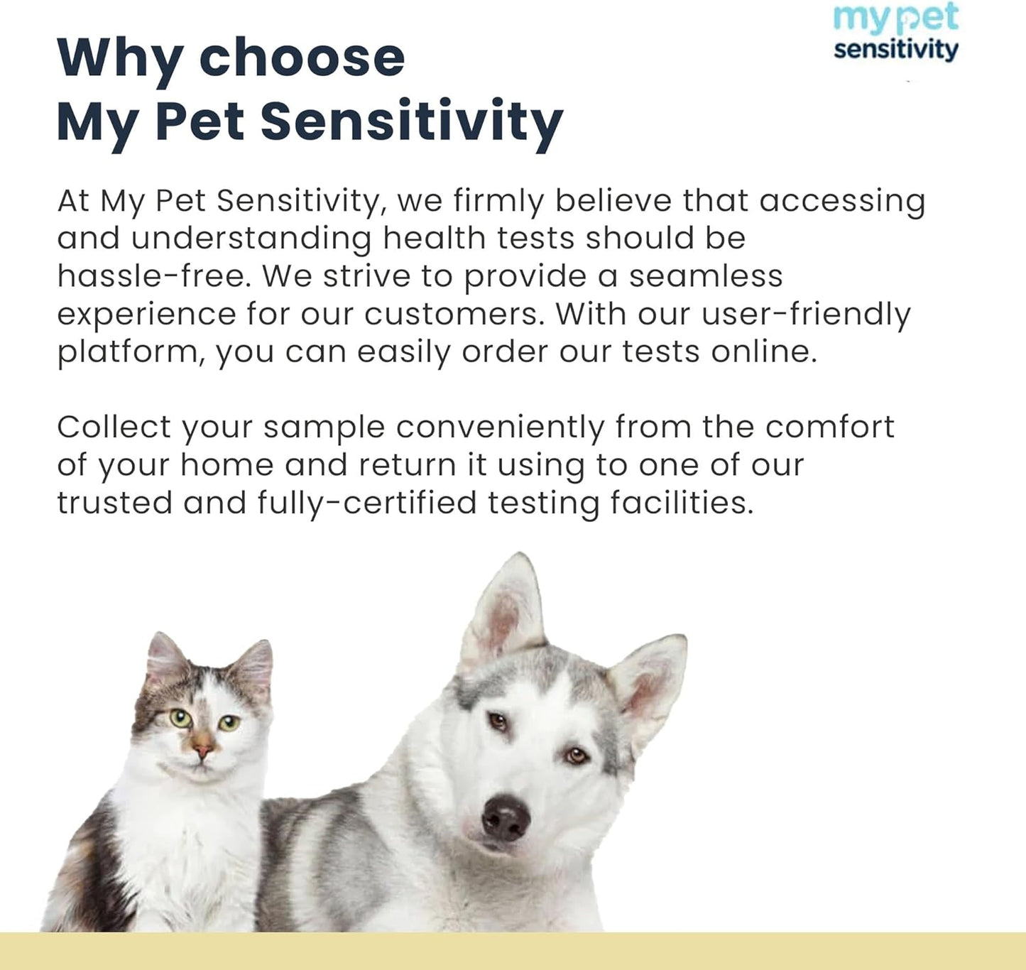 Advanced Test - at-Home Pet Test | 460 Items | Quick Results | Non-Invasive Hair Collection | Comprehensive Food, Environment, Nutrient & Mineral Analysis | All Breeds & Ages
