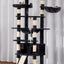 Heybly Tall Cat Tree, 78-inch Multi-Level Cat Tower for Indoor Cats, 2 Widened Plush Perches Cat Condo with Scratching Board and Big Caves, Smoky Gray HCT033G