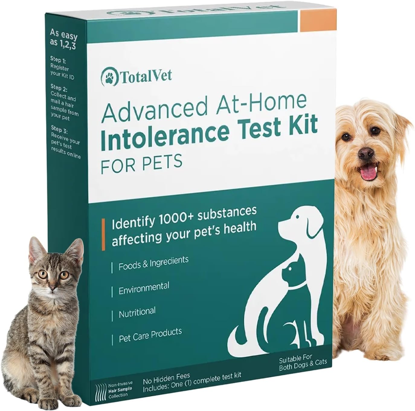 TotalVet Dog Allergy +1000 Food & Nutritional Sensitivity Test, Pet Intolerance Kit at Home