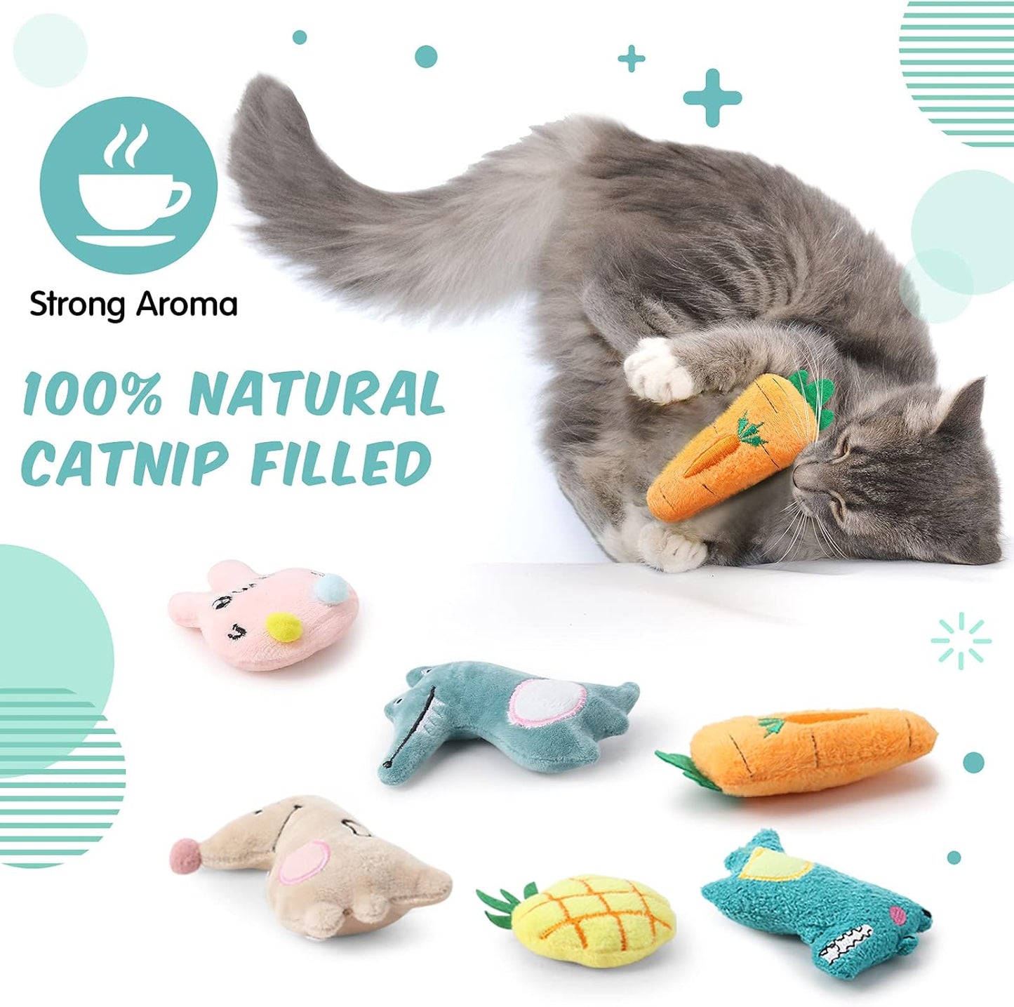 20 Pieces Catnip Toys for Indoor Cat Plush Cat Chew Toys