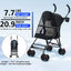 Pet Stroller with Mesh Ventilation, Lightweight Foldable Design, Cup Holder, Black